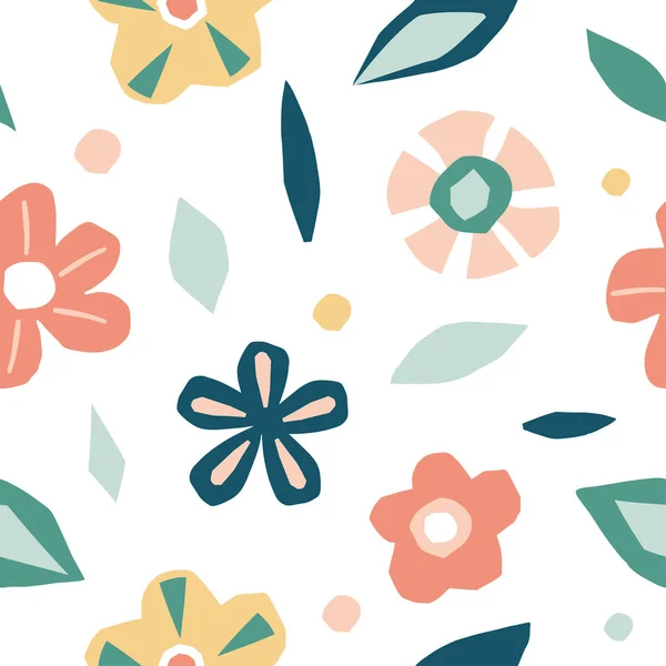 Schnittblumen, florale Elemente, nahtlose Muster — Stockvektor