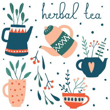 Şirin bitkisel çay seti