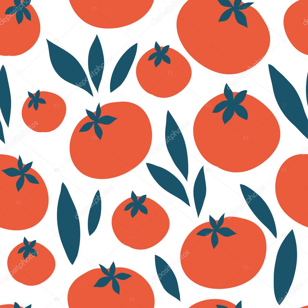 Tomato vector seamless pattern