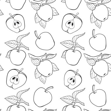 Vektör hat elma seamless modeli