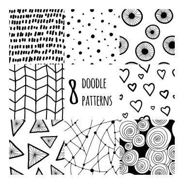 8 basit minimalist sorunsuz desenleri ile ayarla