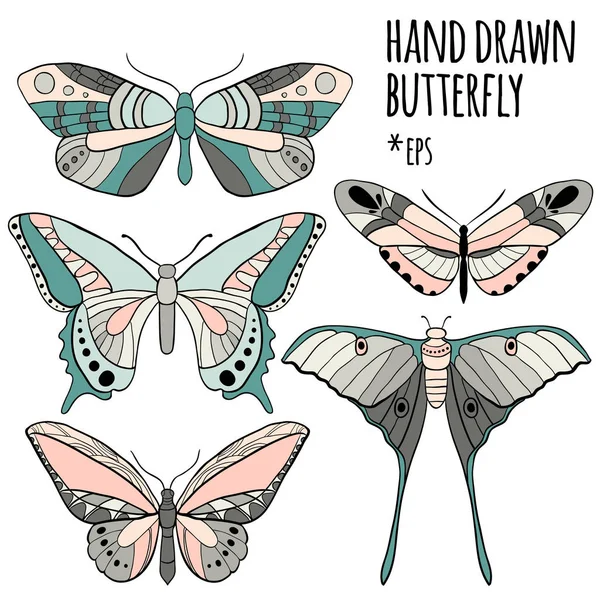 Butterfly set: vector collectie — Stockvector