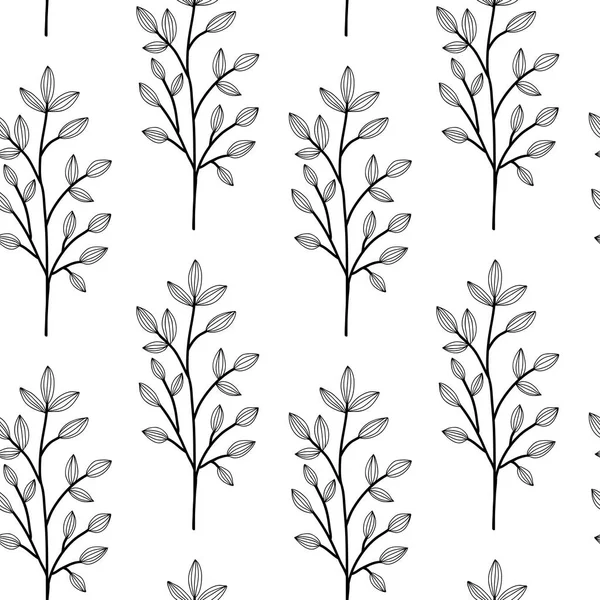 Siyah beyaz otlar üzerinde. Kır çiçekleri vektör 