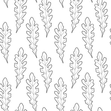 Siyah ve beyaz çizilmiş meşe yaprağı el