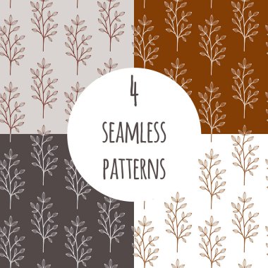 Kır çiçekleri seamless modeli küme vektör