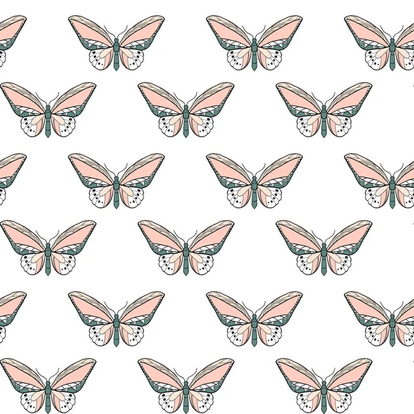 Patrón sin costura mariposa — Vector de stock