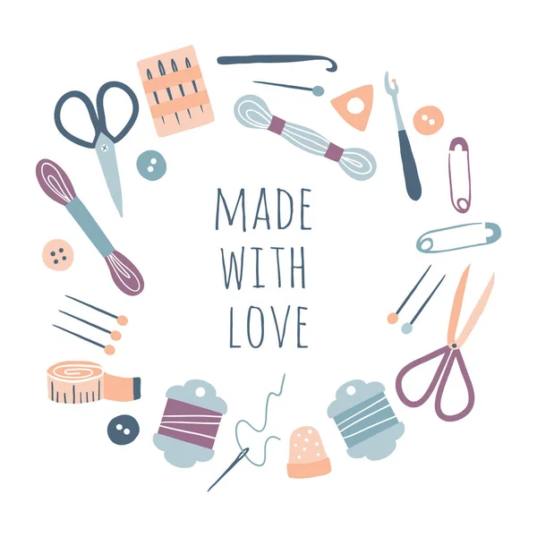 Made with love. Hobby tools — Stock Illustration Made with love. Hobby tools Stock Vector