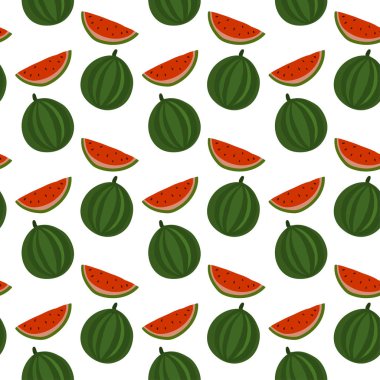 El çizilmiş karpuz vektör dikişsiz patter