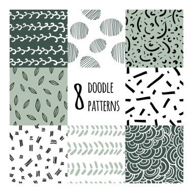 sekiz Dikişsiz desen seti