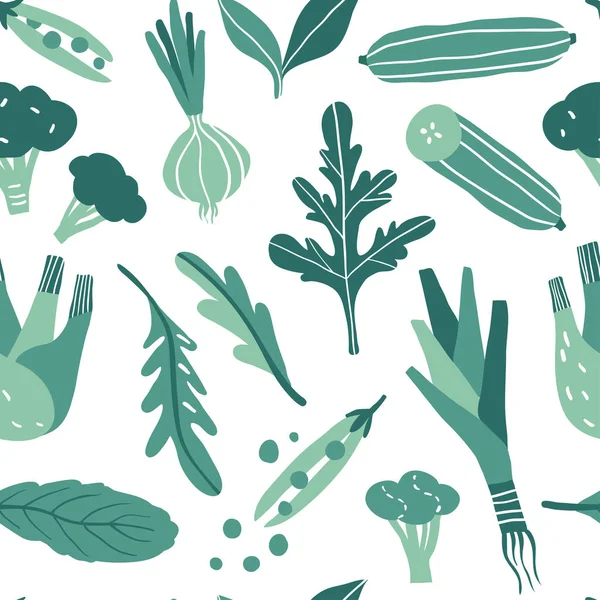 Naadloze patroon met hand getrokken doodle groenten — Stockvector