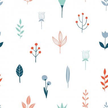 Çiçek basit minimalist seamless modeli