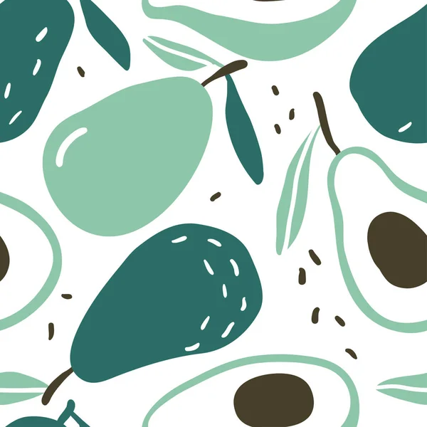 Doodle aguacate vector patrón sin costuras — Vector de stock