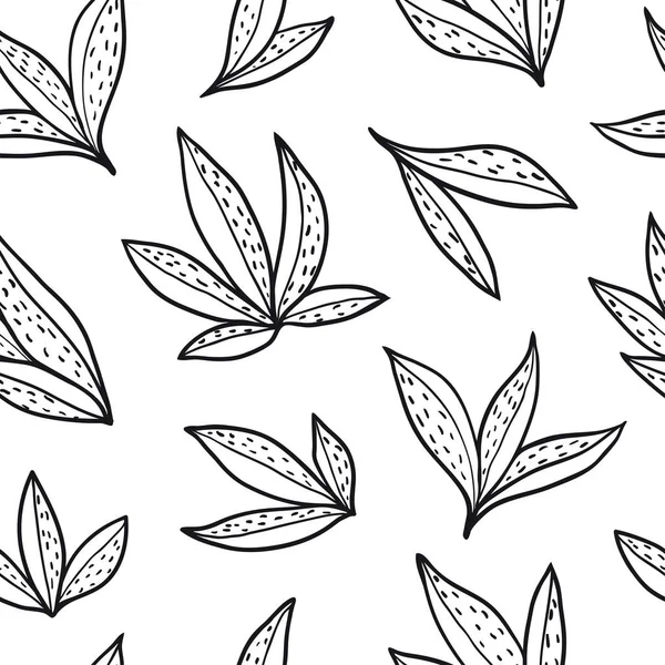 Feuilles et branches motif sans couture — Image vectorielle