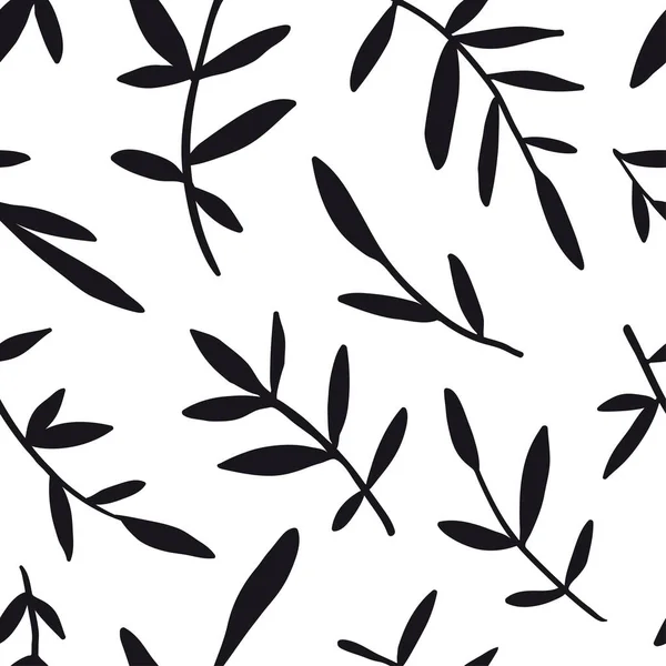 Feuilles et branches motif sans couture — Image vectorielle