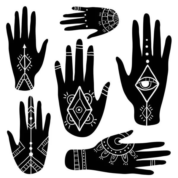 Set ethnique avec les mains — Image vectorielle