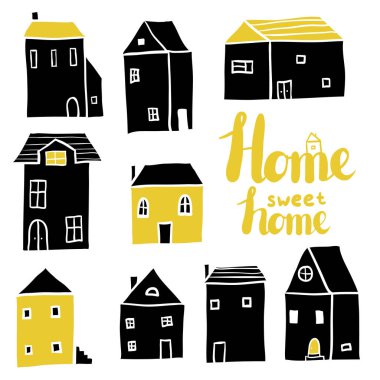 Ev gibi güzel bir ev. Vektör kümesi