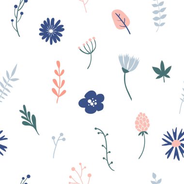 Çiçek basit minimalist seamless modeli 