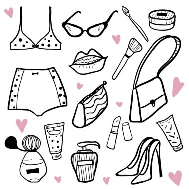 Moda aksesuarları kadın için ayarlayın