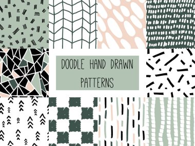 Basit minimalist dikişsiz desenler seti