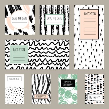 Elle çizilmiş doku tasarımları seti 