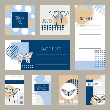 Kelebekli soyut kompozisyon