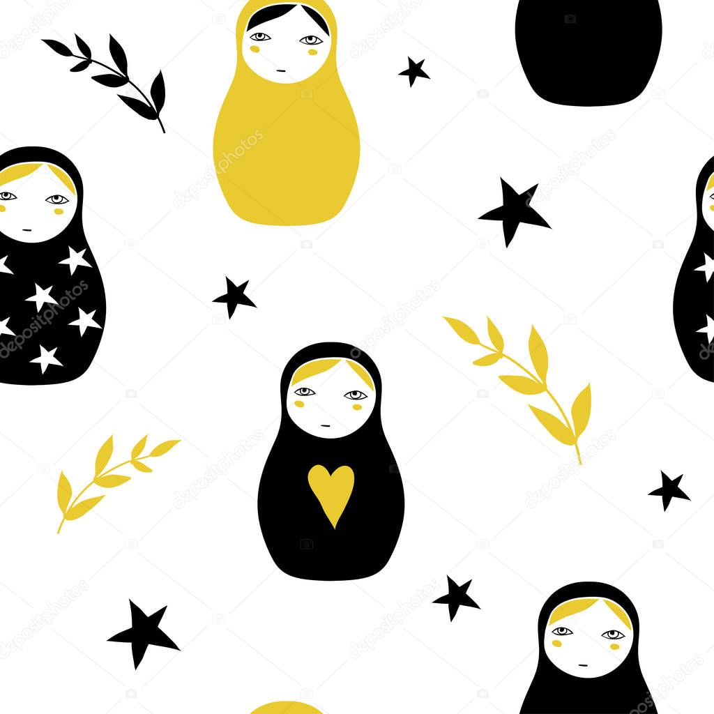 Nesting doll texture. Matreshka, Russian doll 