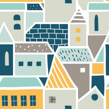 Binalar ile geometrik dikişsiz desen