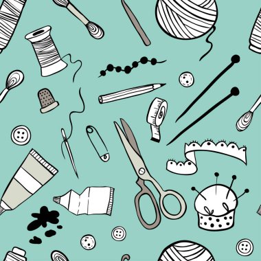 El Yapımı Kit Simgeleri Dikişsiz desen