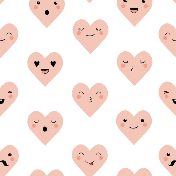 Cute cartoon emotion hearts