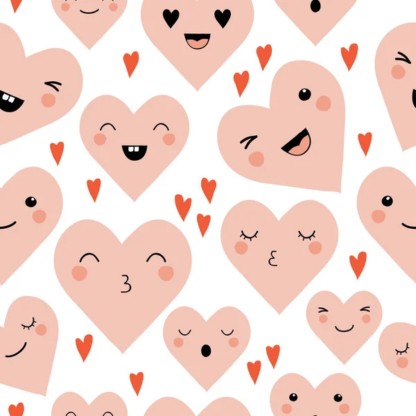 Cute cartoon emotion hearts