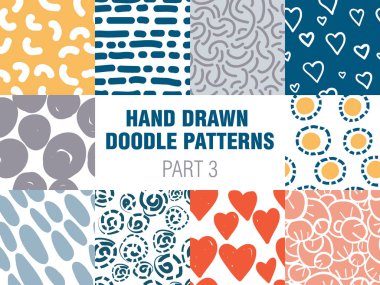 On renkli basit minimalist dikişsiz desen seti