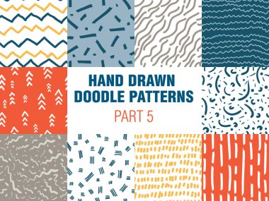 On renkli basit minimalist dikişsiz desen seti