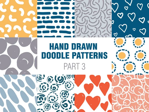 On renkli basit minimalist dikişsiz desen seti