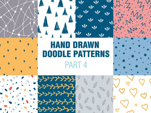 On renkli basit minimalist dikişsiz desen seti