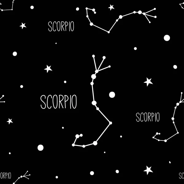 Scorpio. Bezproblemowy wzór ze znakiem zodiaku — Wektor stockowy