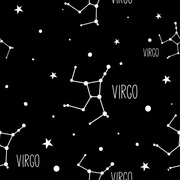 Virgo. Bezproblemowy wzór ze znakiem zodiaku — Wektor stockowy