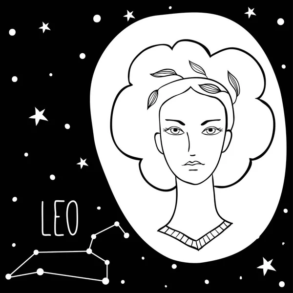 Leo. Burcu olan kadın — Stok Vektör