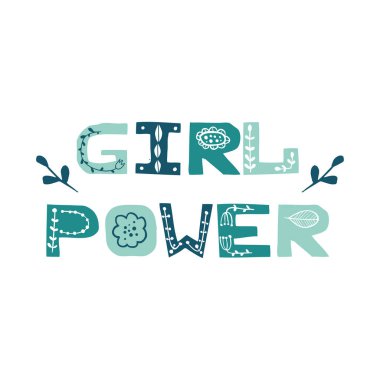 Kız Gücü. Vektör baskı tasarımı