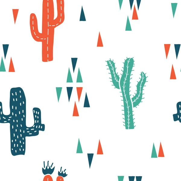 Suculentas y plantas de cactus y garabatos — Vector de stock
