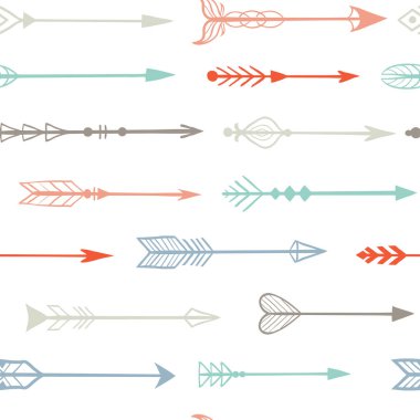 Renkli el çizilmiş vintage oklar