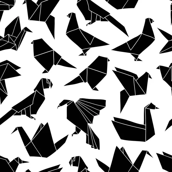 Vzor bezešvé s barevné origami ptáků — Stockový vektor