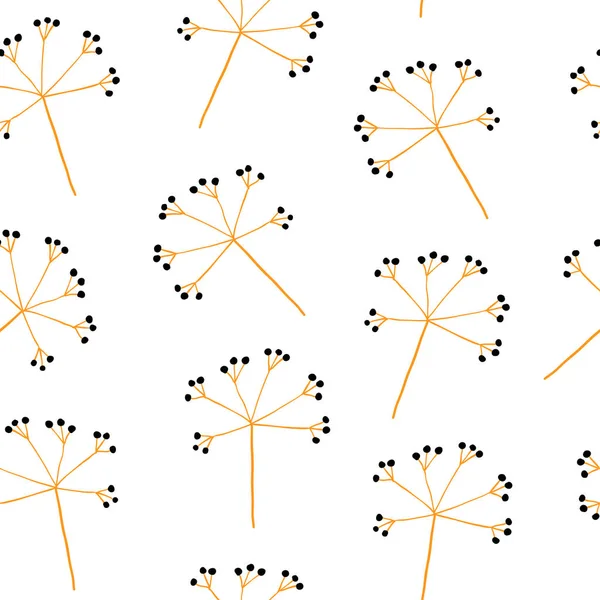 Векторный бесшовный рисунок с элементами цветка каракулей — стоковый вектор