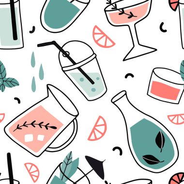 Taze kokteyller dikişsiz desen