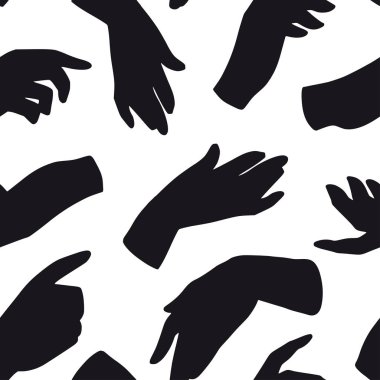 Beyaz dikişsiz desen siyah eller