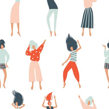 Komik dans kızlar dikişsiz desen