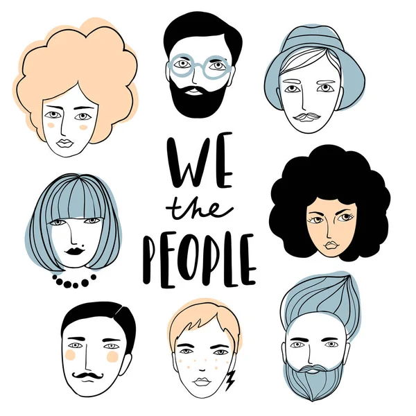Мы, народ: открытка, печать или плакат — стоковый вектор