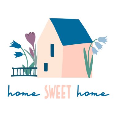 Evim güzel evim. Çiçekli dekoratif renkli bir ev.