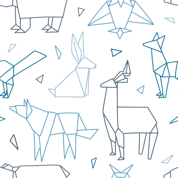 Icônes Origami motif sans couture — Image vectorielle