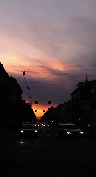 Petersburg Traffic Evening — Stock Photo, Image