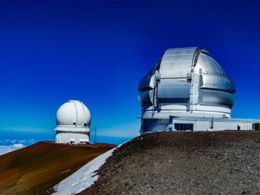 Mauna Kea Hawaii büyük ada üzerinde zirvesine on Sunset 